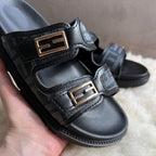 Monogram Double Strap Buckle Slides
