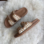 Monogram Double Strap Buckle Slides