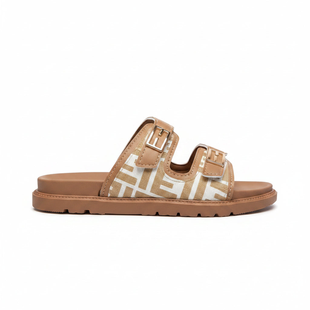 Monogram Double Strap Buckle Slides
