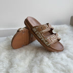 Monogram Double Strap Buckle Slides