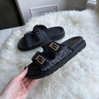 Monogram Double Strap Buckle Slides