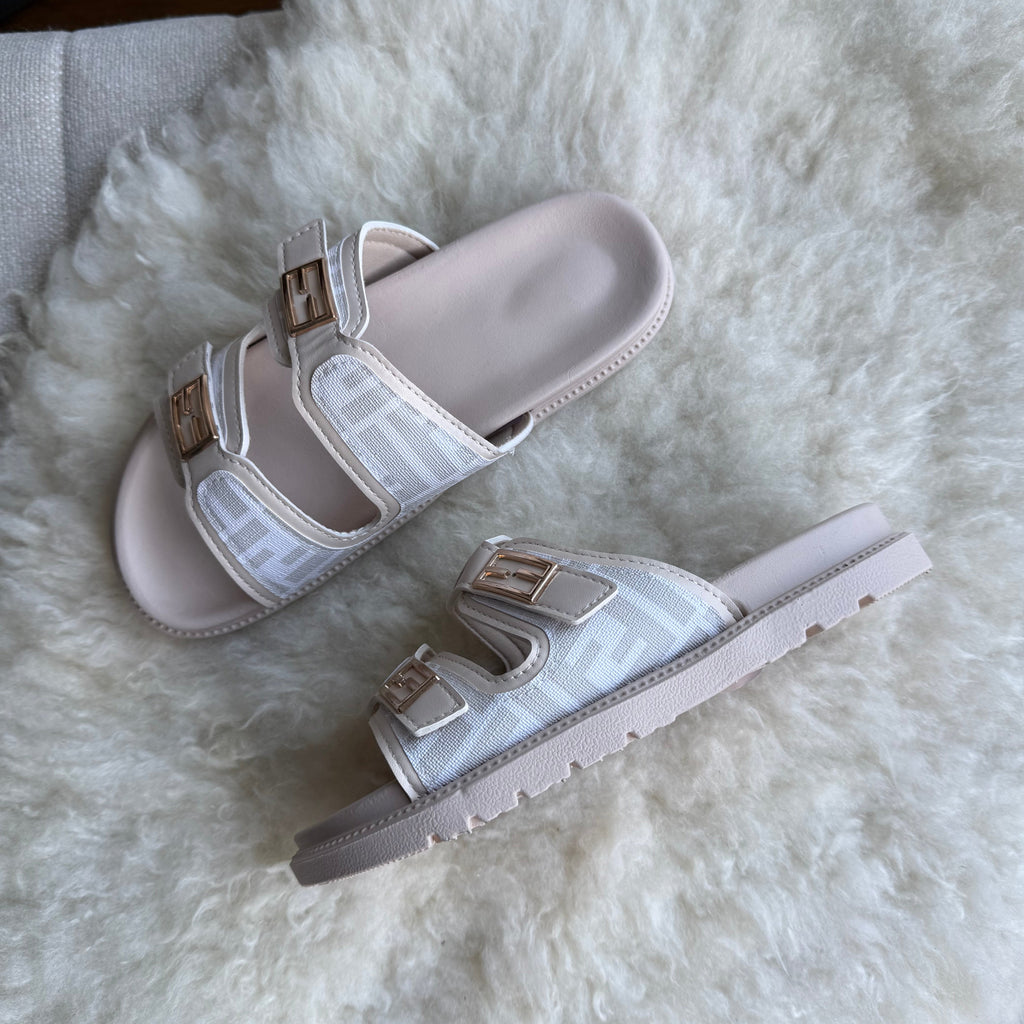 Monogram Double Strap Buckle Slides