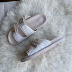 Monogram Double Strap Buckle Slides
